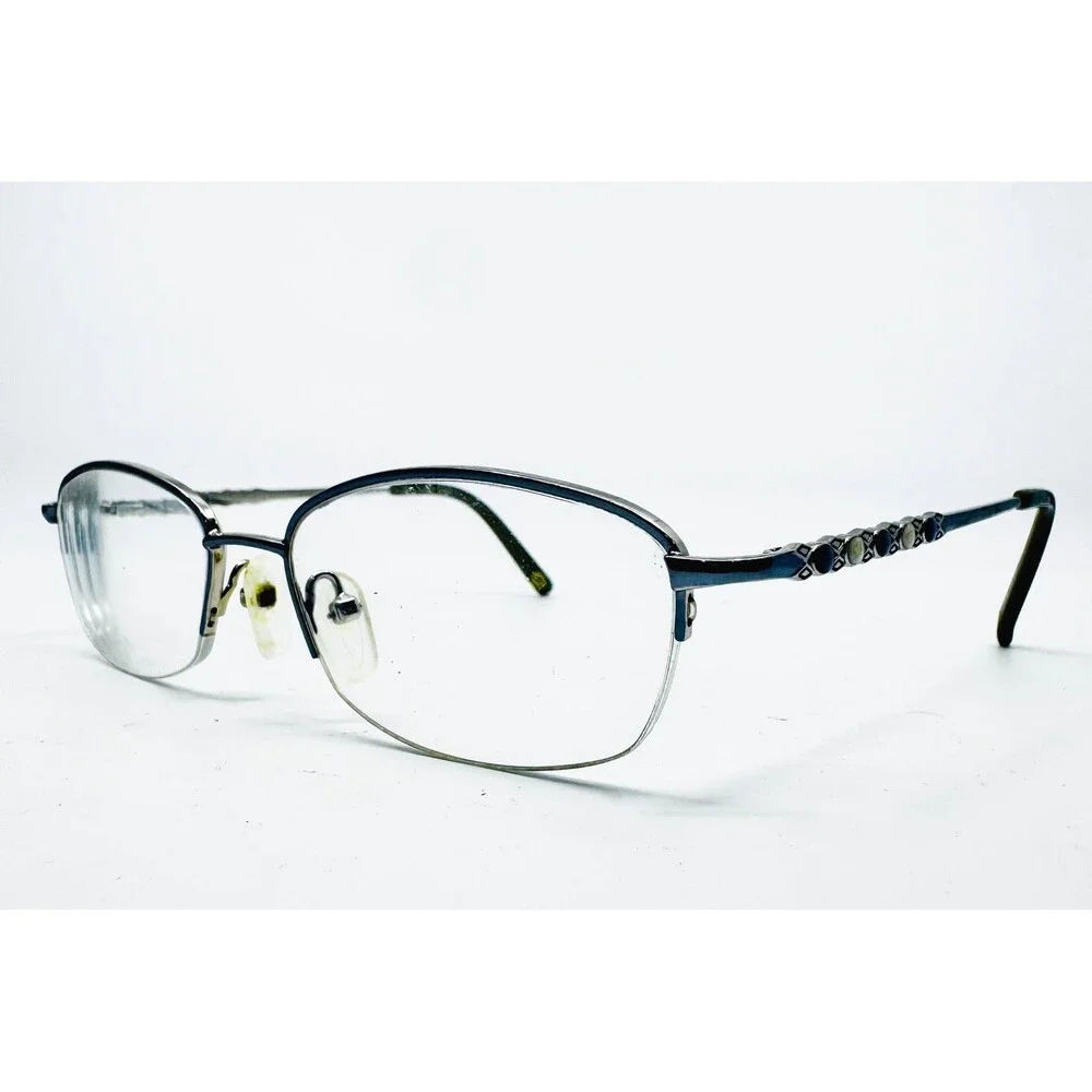 Linda Evans Eyeglasses Womens Silver 318 Silver Lake Half Rim 135